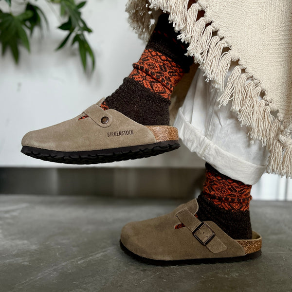 4-4028｜Wool Organic Cotton Snow Pattern Socks