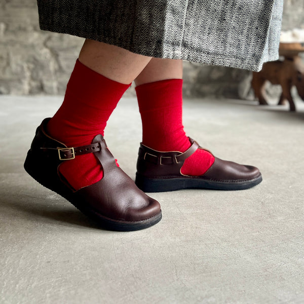4-4019｜Wool Rubber Free Plain Socks