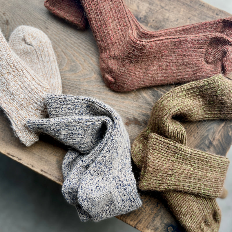 4-4026｜Alpaca Linen Ribbed Socks