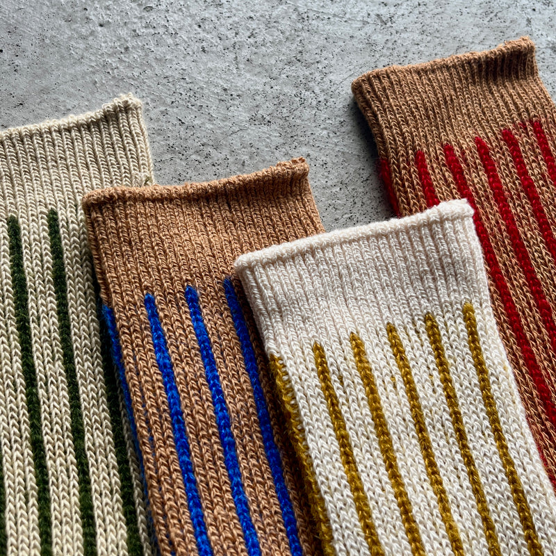 4-4023｜Organic Cotton Mohair Stripes Socks