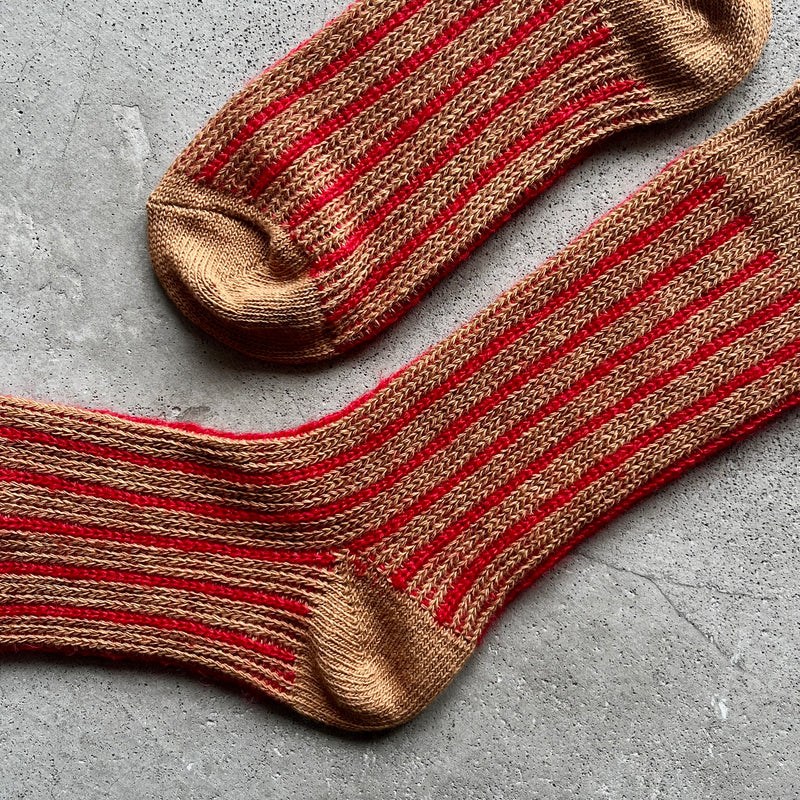 4-4023｜Organic Cotton Mohair Stripes Socks