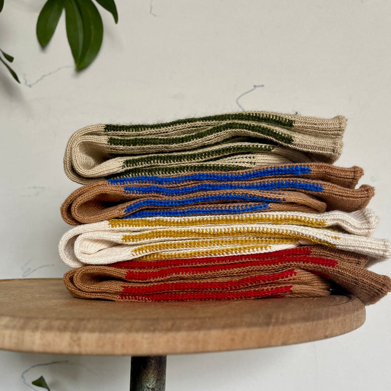 4-4023｜Organic Cotton Mohair Stripes Socks
