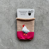 6-1010｜オーガニックコットン アイスコーヒーのくつした ニワトリ