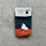 6-1010｜オーガニックコットン アイスコーヒーのくつした ニワトリ