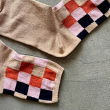 4-2016｜Organic Cotton Block Pattern Socks