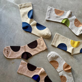 4-2015｜Organic Cotton Rubber Free Asymmetry Dot Socks