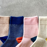 4-2003｜Organic Cotton Waffle Pattern Ankle Socks