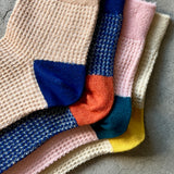 4-2003｜Organic Cotton Waffle Pattern Ankle Socks