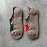 5-5009｜Organic Cotton Watermelon No Show Socks