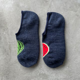 5-5009｜Organic Cotton Watermelon No Show Socks