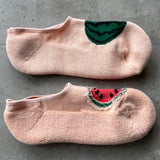 5-5009｜Organic Cotton Watermelon No Show Socks