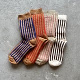 4-4031｜Organic Cotton Mohair Stripes Socks