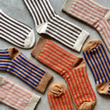 4-4031｜Organic Cotton Mohair Stripes Socks