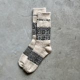 4-4028｜Wool Organic Cotton Snow Pattern Socks
