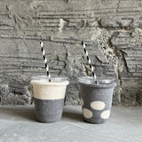 9-9009｜Organic cotton iced coffee socks, dot pattern