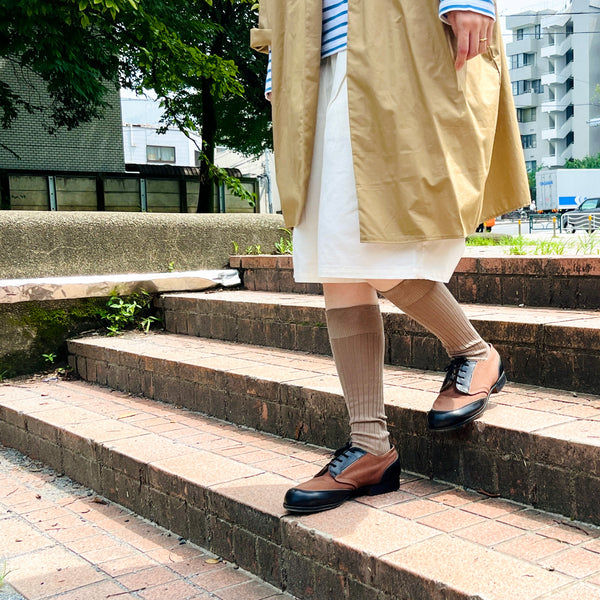 4-1003｜Organic Cotton Ribbed Knee Socks