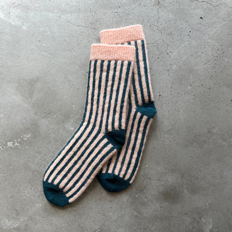 4-4005｜Organic Cotton Mohair Stripes Socks
