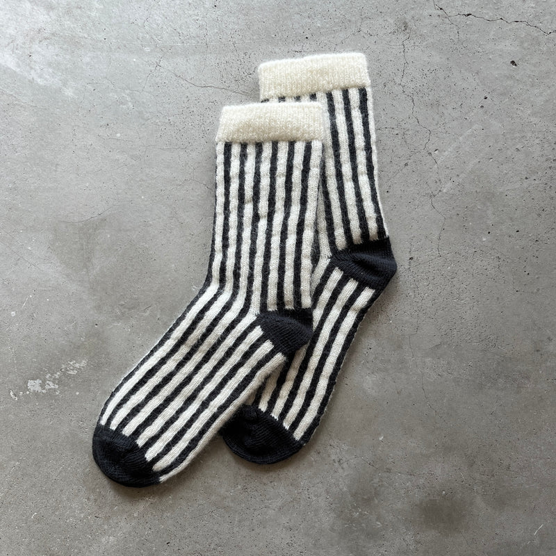 4-4005｜Organic Cotton Mohair Stripes Socks