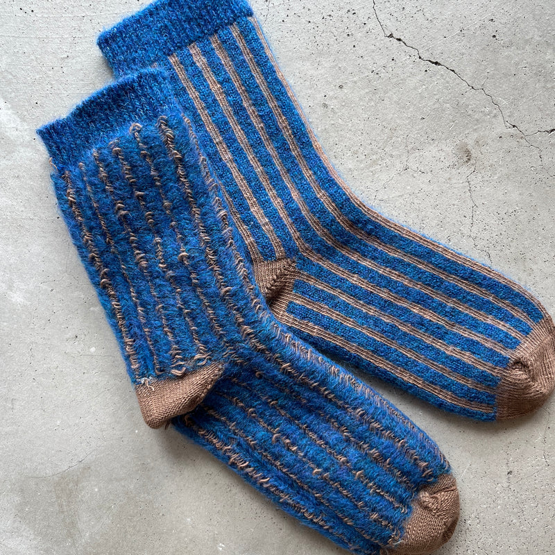 4-4005｜Organic Cotton Mohair Stripes Socks