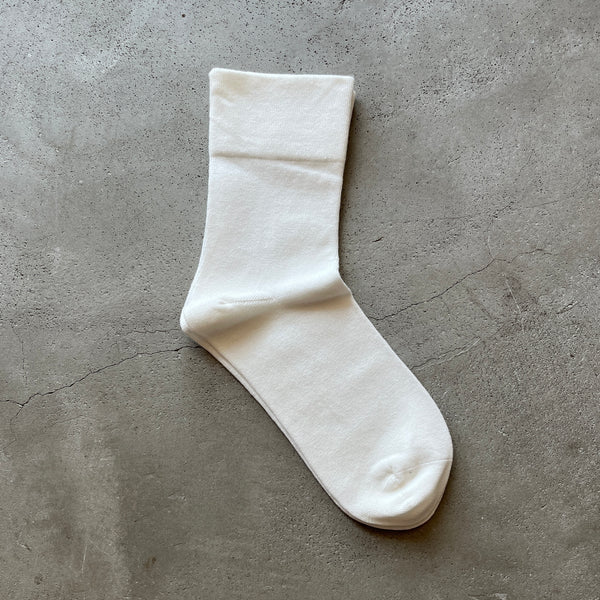 4-1000｜Organic Cotton Rubber Free Plain Socks