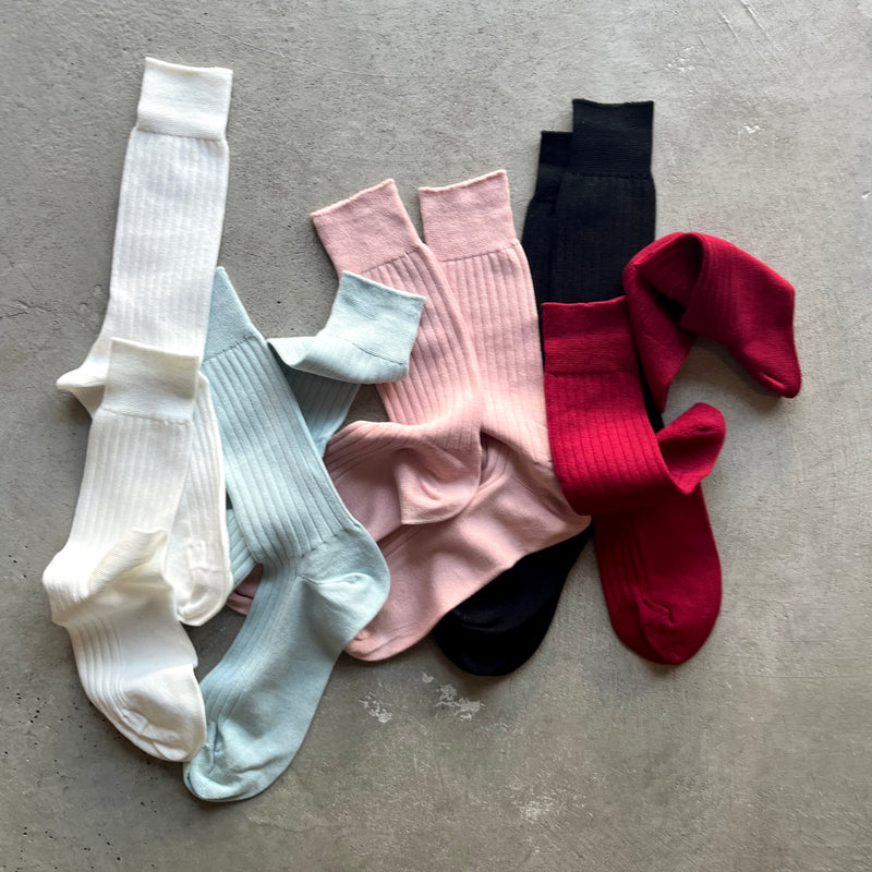 4-1002｜Organic Cotton Ribbed Socks