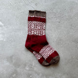 4-4011｜Wool Organic Cotton Snow Pattern Socks