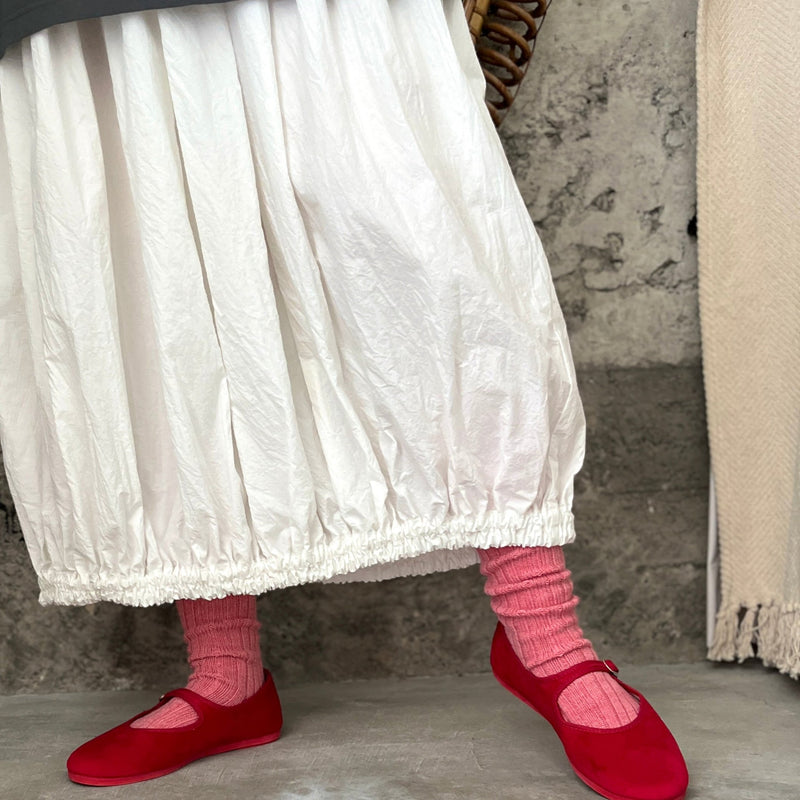 4-4006｜Wool Ribbed Knee Socks