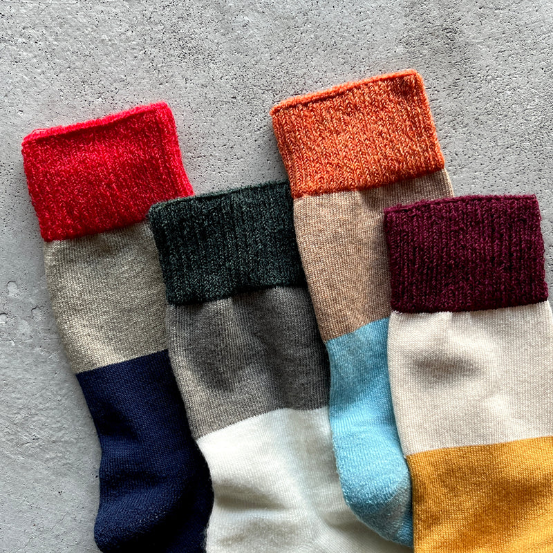 4-4010｜Wool Organic Cotton Yak Pile Soles Socks