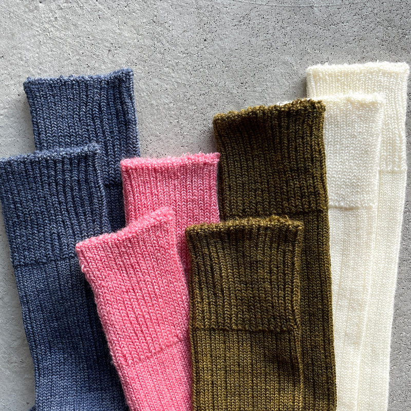 4-4006｜Wool Ribbed Knee Socks