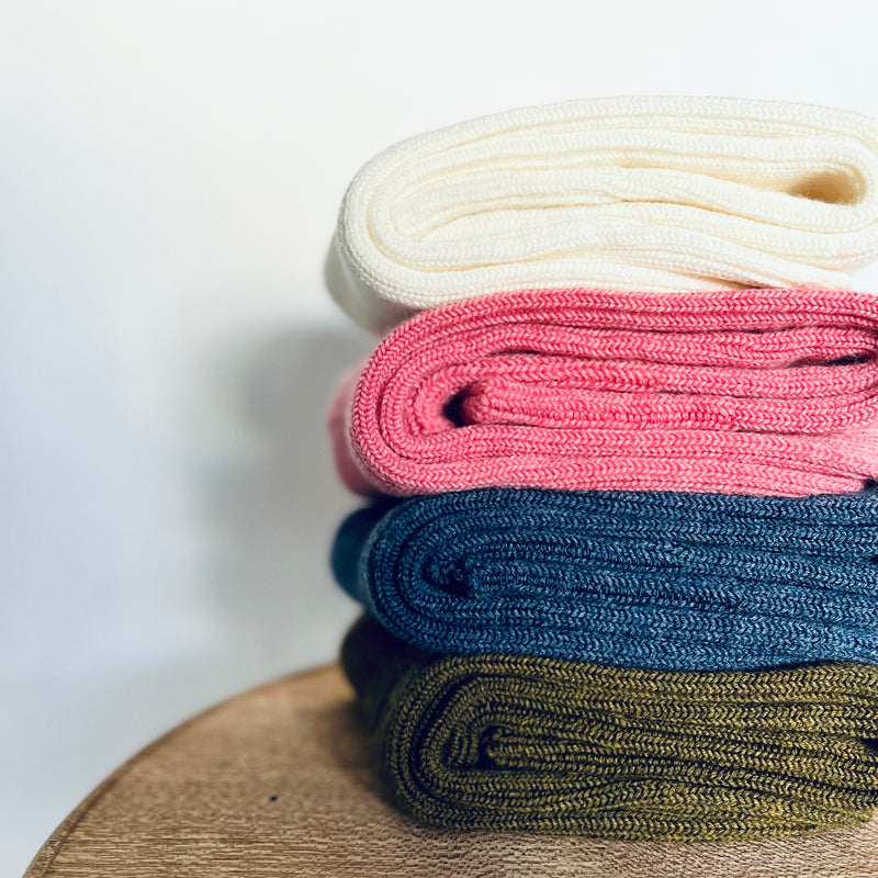 4-4006｜Wool Ribbed Knee Socks