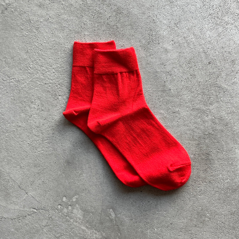 4-4004｜Wool Plain Ankle Socks
