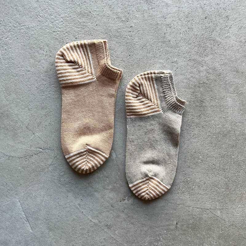 Organic Cotton Linen Sneaker Socks｜7-5013