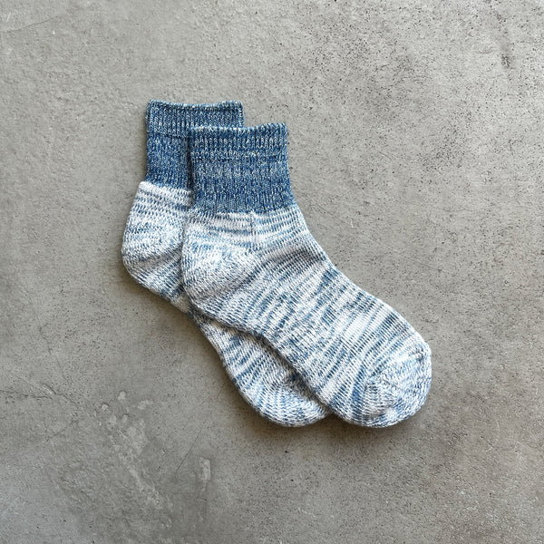 Indigo Organic Cotton Pile  Ankle Socks | 7-5020