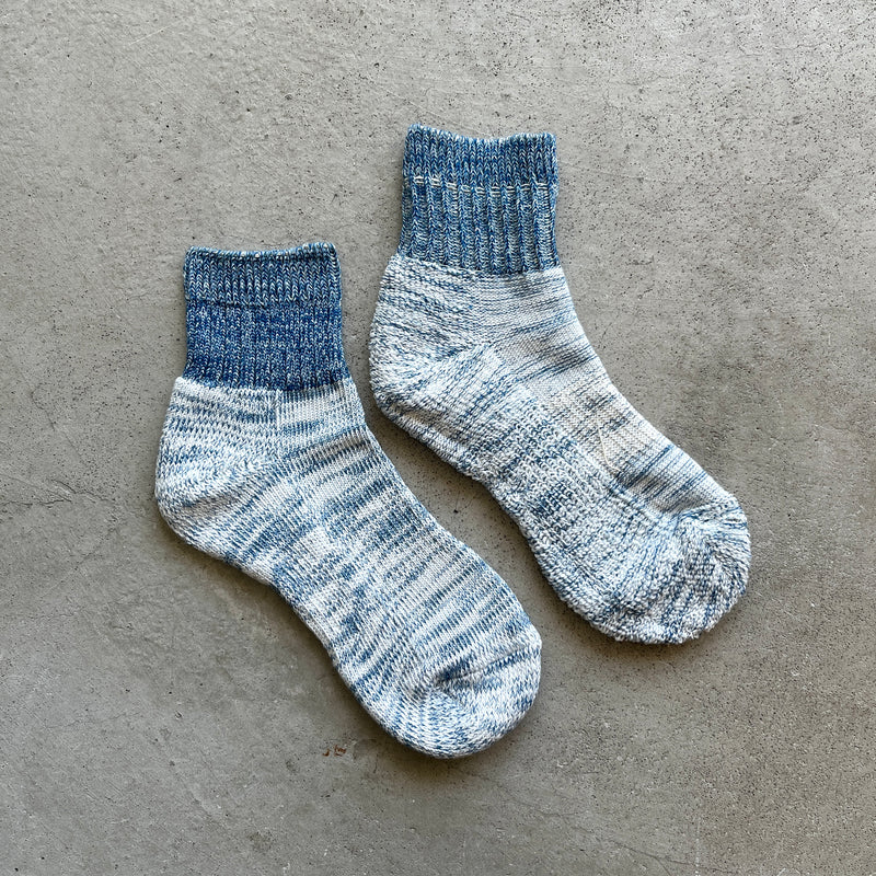 Indigo Organic Cotton Pile  Ankle Socks | 7-5020