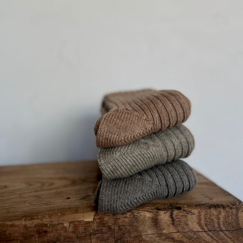 Organic Cotton Blended Yak Ribbed Socks｜7-6001