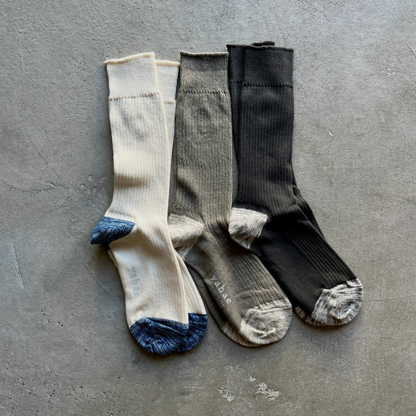 Organic Cotton 100% Ribbed Socks｜7-5007