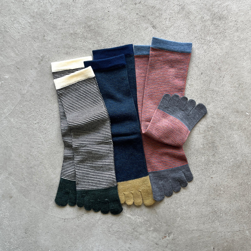 9-1097｜Wool 5-toed thin striped