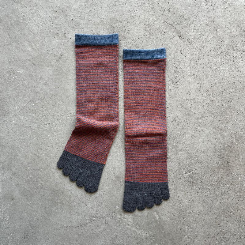 9-1097｜Wool 5-toed thin striped