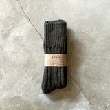 Organic Cotton Low Gauge Socks｜7-5023｜Natural Black