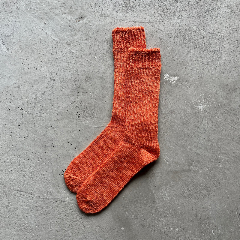 4-2002｜Organic Cotton Linen  Low Gauge Plain Socks