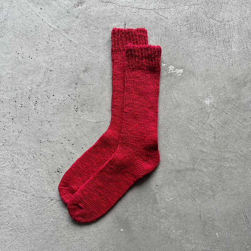 4-2002｜Organic Cotton Linen  Low Gauge Plain Socks
