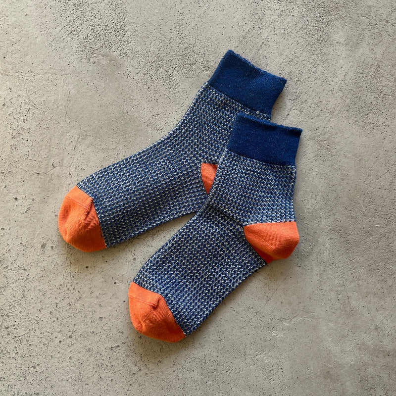 4-2003｜Organic Cotton Waffle Pattern Ankle Socks