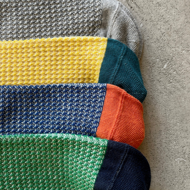 4-2003｜Organic Cotton Waffle Pattern Ankle Socks