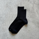 4-2007｜Organic Cotton Ribbed Middle Socks