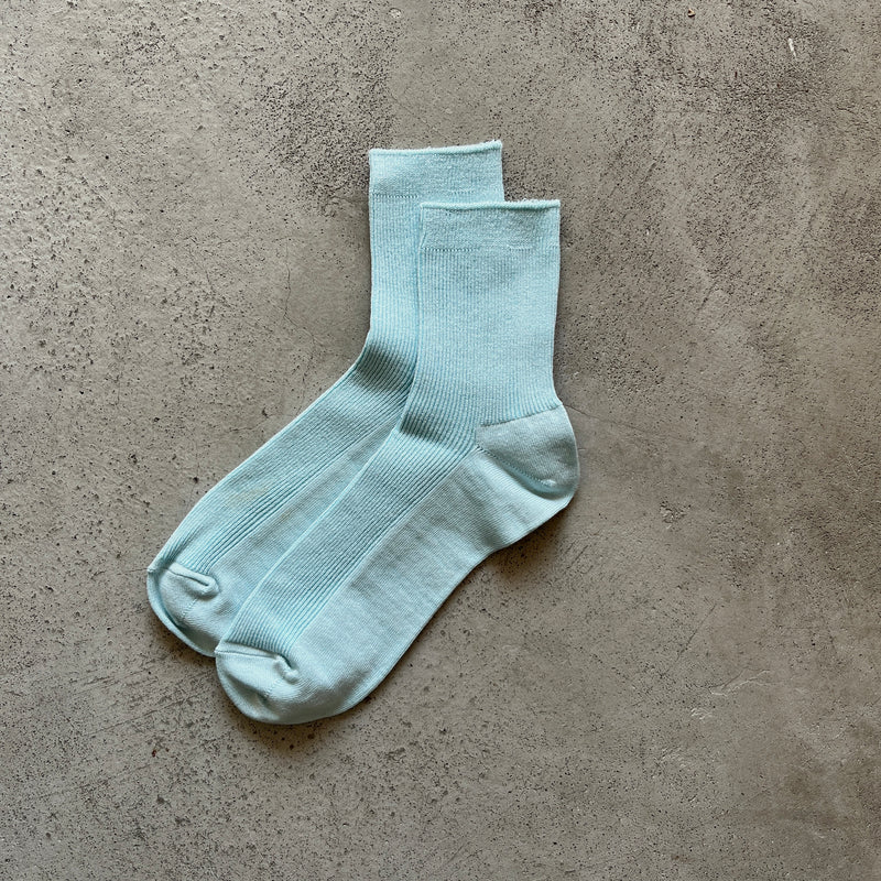4-2007｜Organic Cotton Ribbed Middle Socks