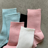 4-2007｜Organic Cotton Ribbed Middle Socks