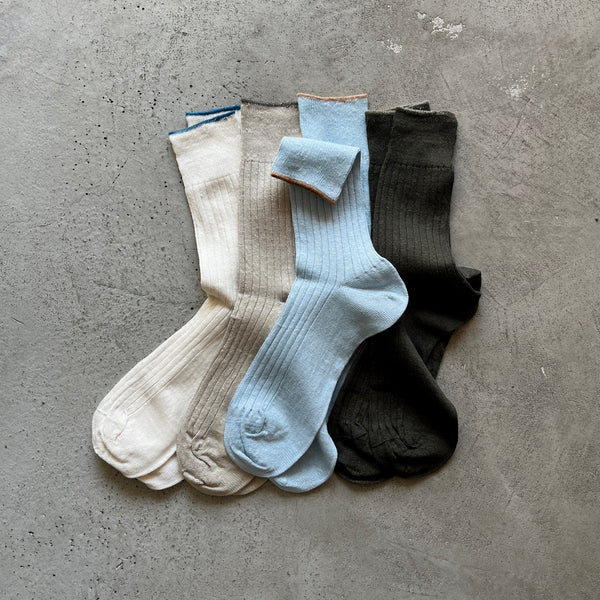 4-2010｜Linen Ribbed Socks