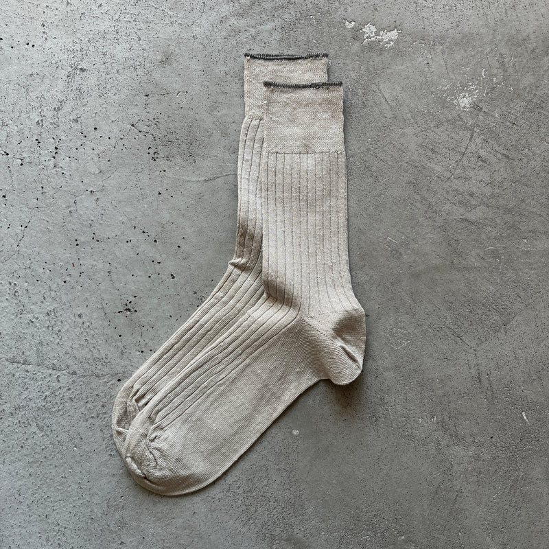 4-2010｜Linen Ribbed Socks