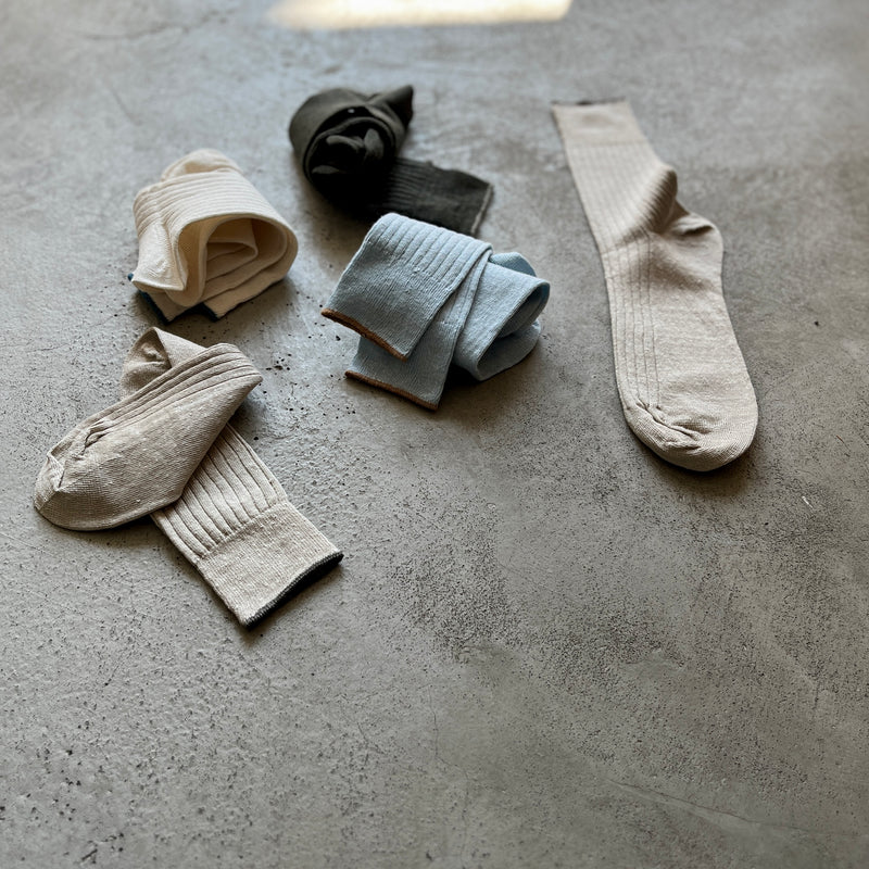 4-2010｜Linen Ribbed Socks