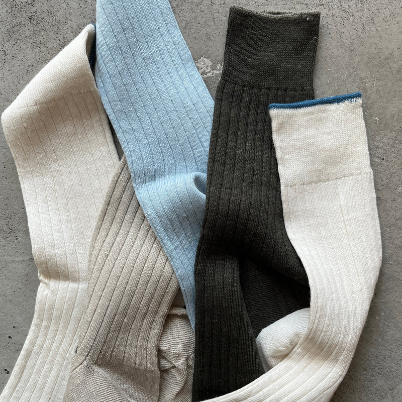 4-2010｜Linen Ribbed Socks